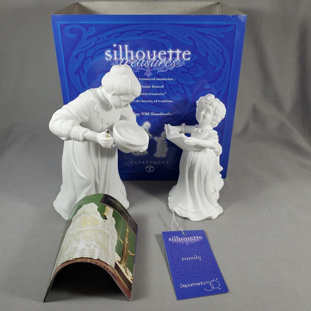 Dept 56 Silhouette Treasures Cooking with Grandmother Figures 56.78623 Complete